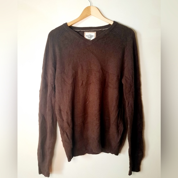 Brown 100% Cashmere Vneck Sweater - Picture 8 of 9